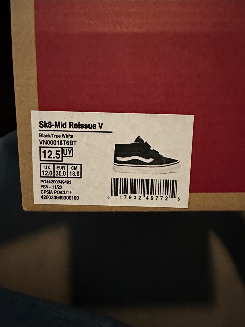 Vans Kids Sk8-Mid Reissue V Black/True White